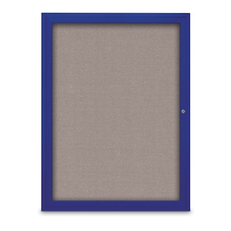 Slim Enclosed Corkboard, 18x24, White Alum Frame/Pumice